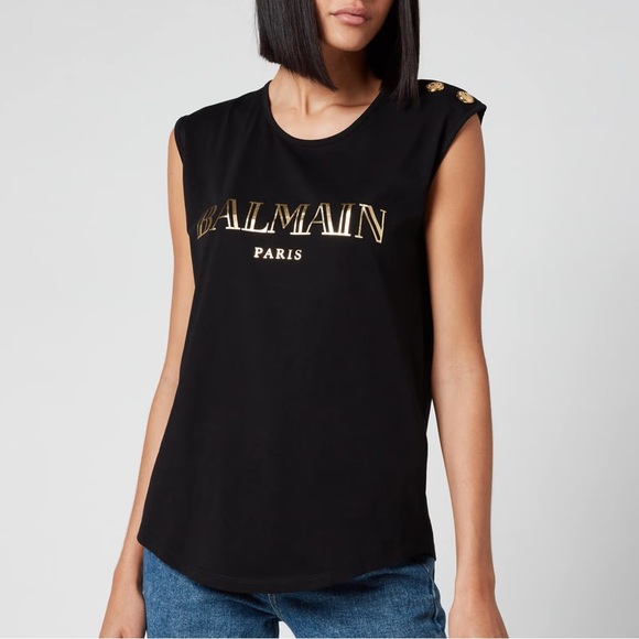 Balmain Logo Print tank top. Size S. US 2-4, new never worn. - Picture 1 of 3